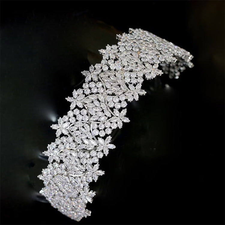 Flower Bridal Crown Wedding Dress Accessories Zircon Headband