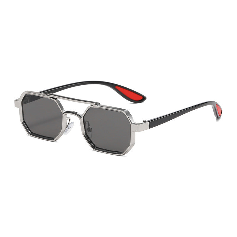 Fashion Metal Sunglasses Large Frame Sun-resistant Sunglasses