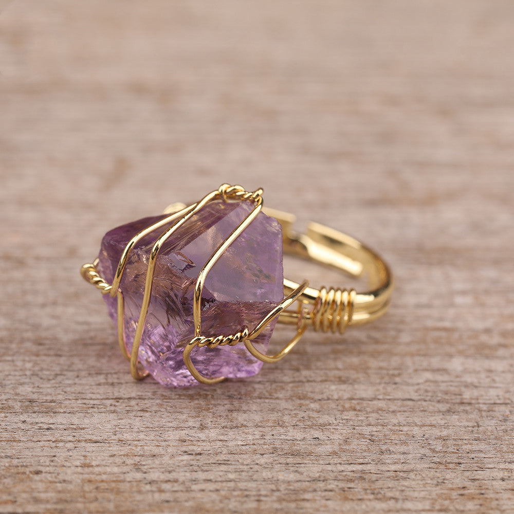 Luxury Women Natural Gemstone Gold Finger Ring