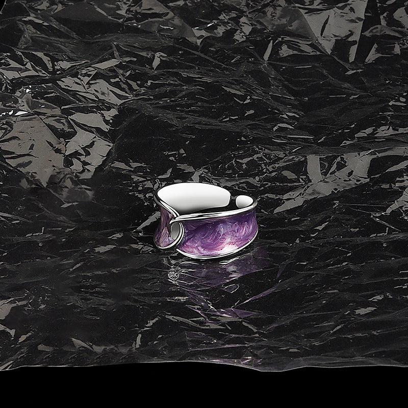 Cold Wind Niche Design Sense Light Luxury Enamel Epoxy Ring Women