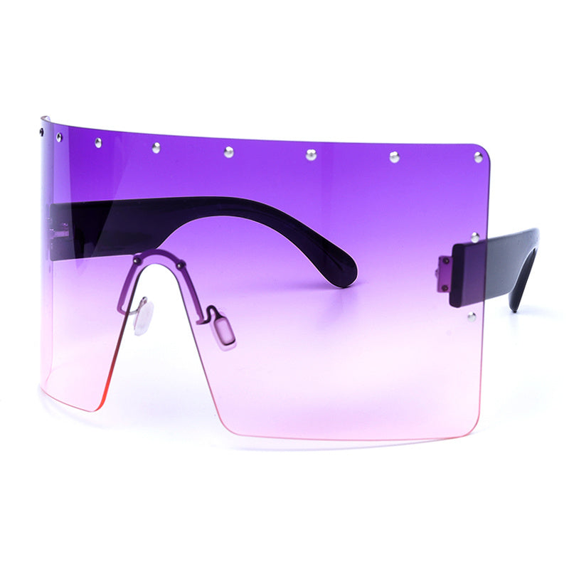 Trend Oversized Sunglasses Women Men Rivet Sun