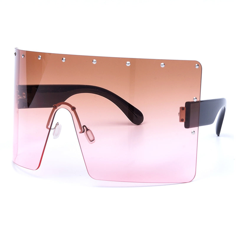 Trend Oversized Sunglasses Women Men Rivet Sun