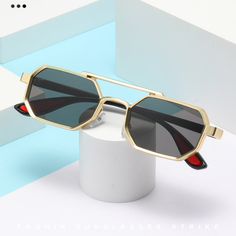 Fashion Metal Sunglasses Large Frame Sun-resistant Sunglasses