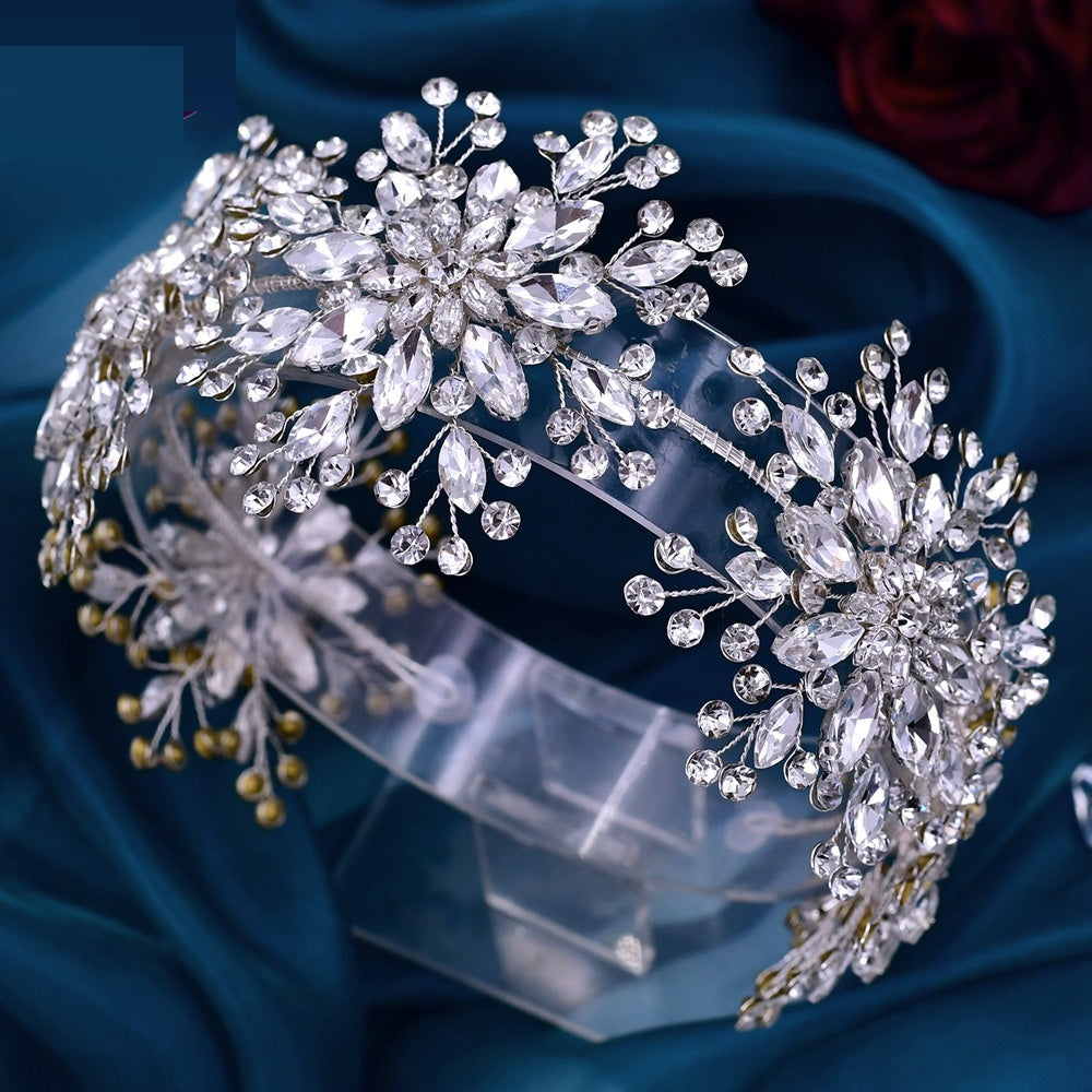 3D Flower Rhinestone Hair Band Wedding Dress Accessories