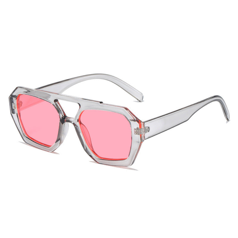 Men And Women Retro Personality Square Double Beam Sunglasses