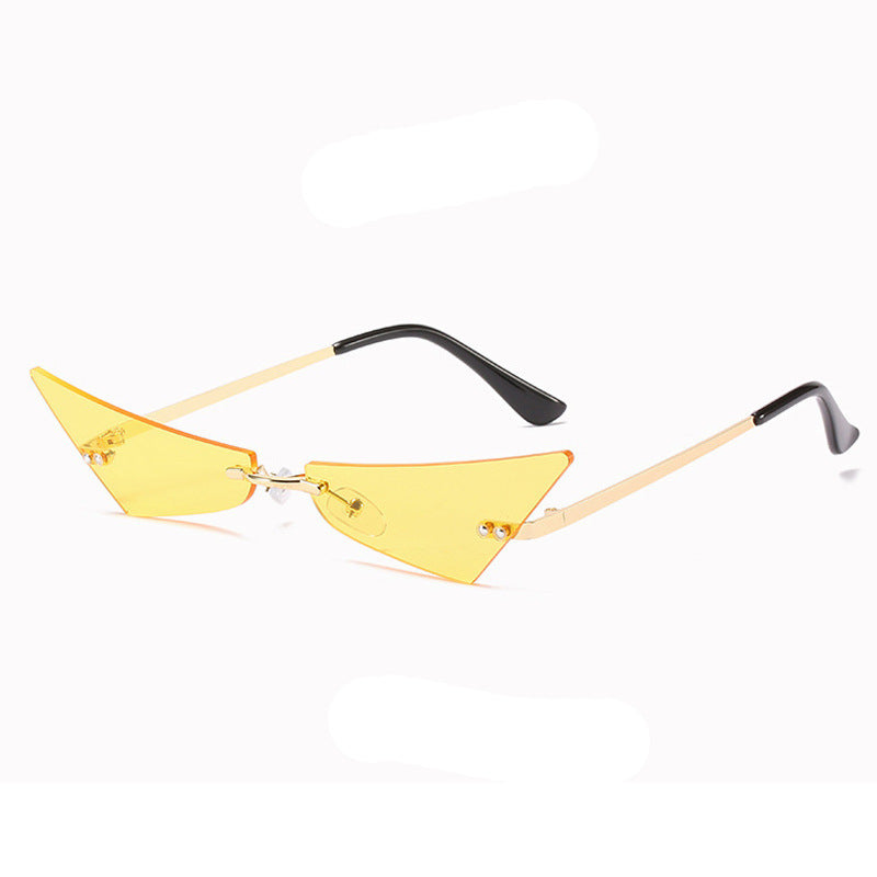 Trendy Men And Women Sun Glasses Retro Triangle European And American Cat Eye Disco Instafamous Sunglasses