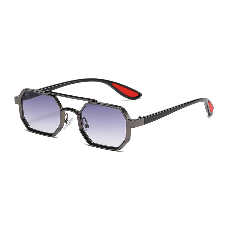 Fashion Metal Sunglasses Large Frame Sun-resistant Sunglasses