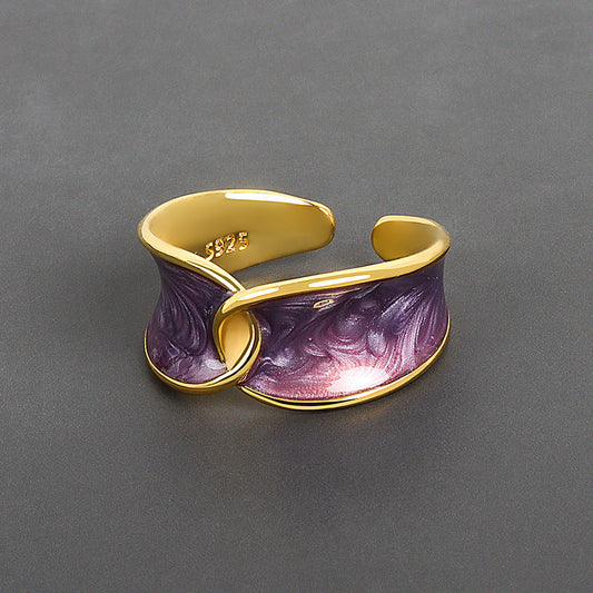 Cold Wind Niche Design Sense Light Luxury Enamel Epoxy Ring Women