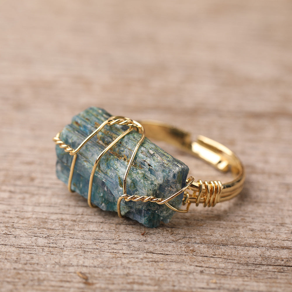 Luxury Women Natural Gemstone Gold Finger Ring