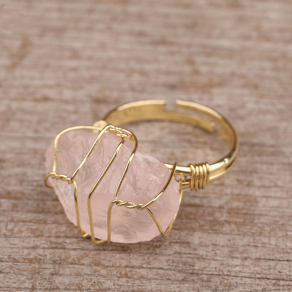 Luxury Women Natural Gemstone Gold Finger Ring