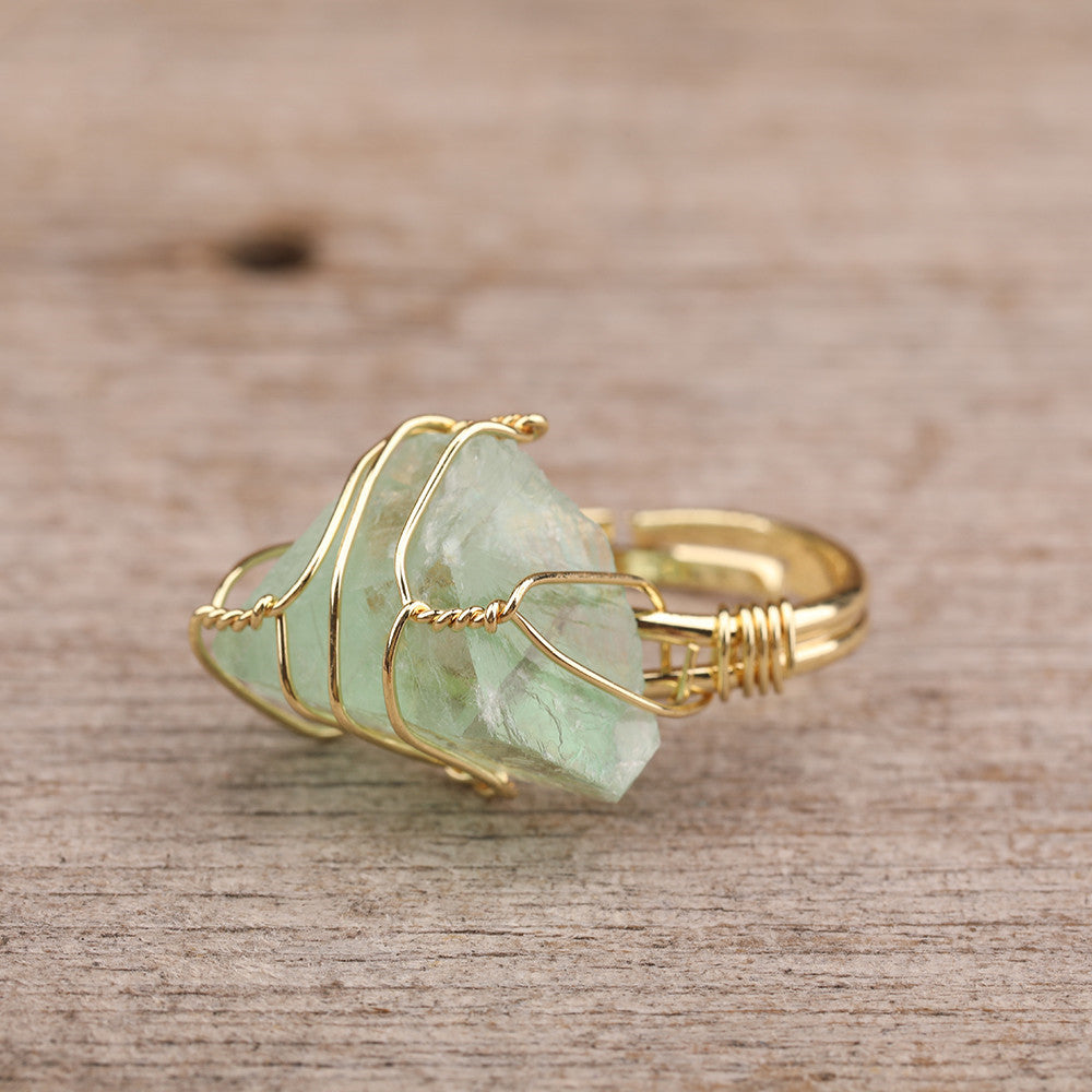 Luxury Women Natural Gemstone Gold Finger Ring