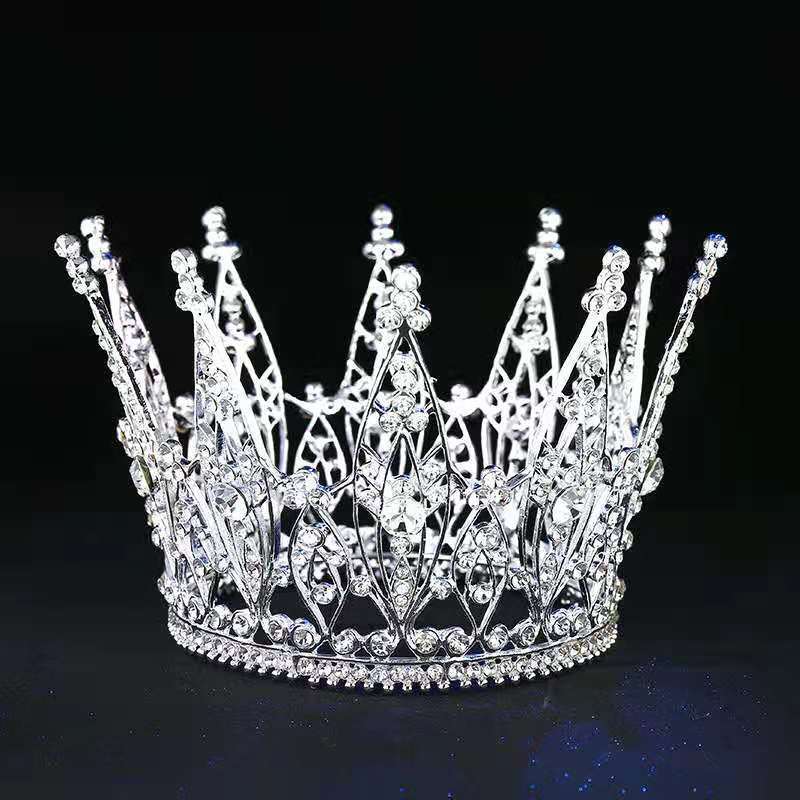 European And American Style Baroque Diamond Retro Round Crown Stage Performance Dress Wedding Accessories Luxury