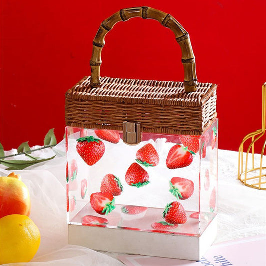 Fashion Women Ice Crush Acrylic Evening Bag Luxury Clutch Purse Elegant Transparent Handbags