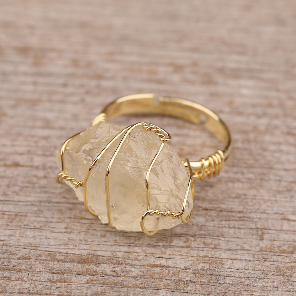 Luxury Women Natural Gemstone Gold Finger Ring