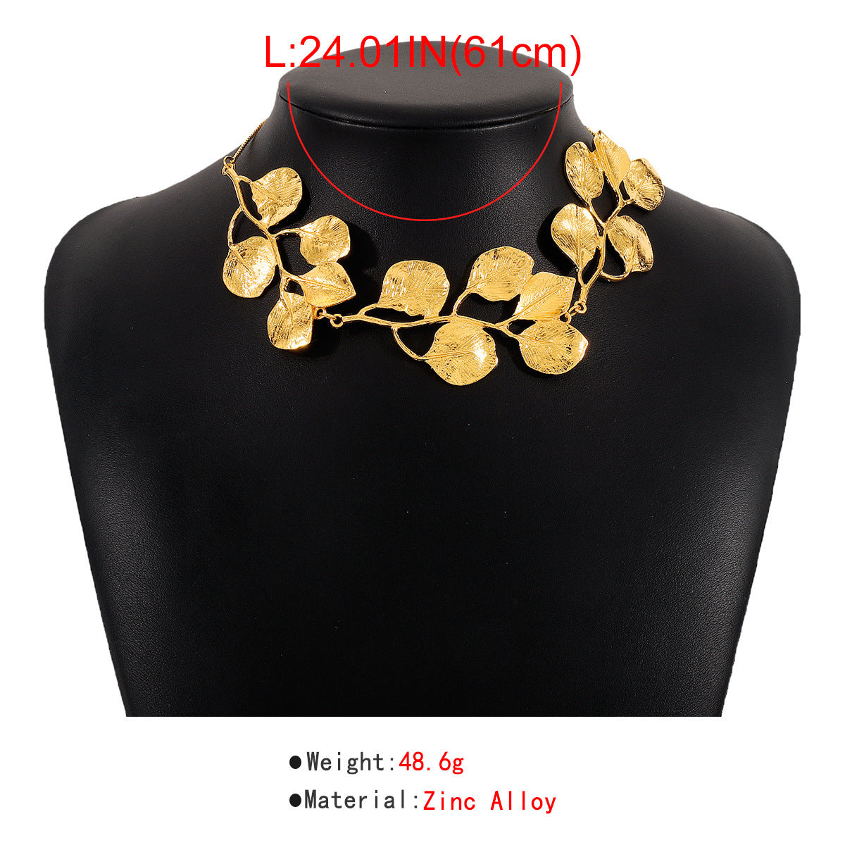 2025 Earring Necklace Luxury Metal Leaf Earrings Choker For Women Personality Jewelry Gift