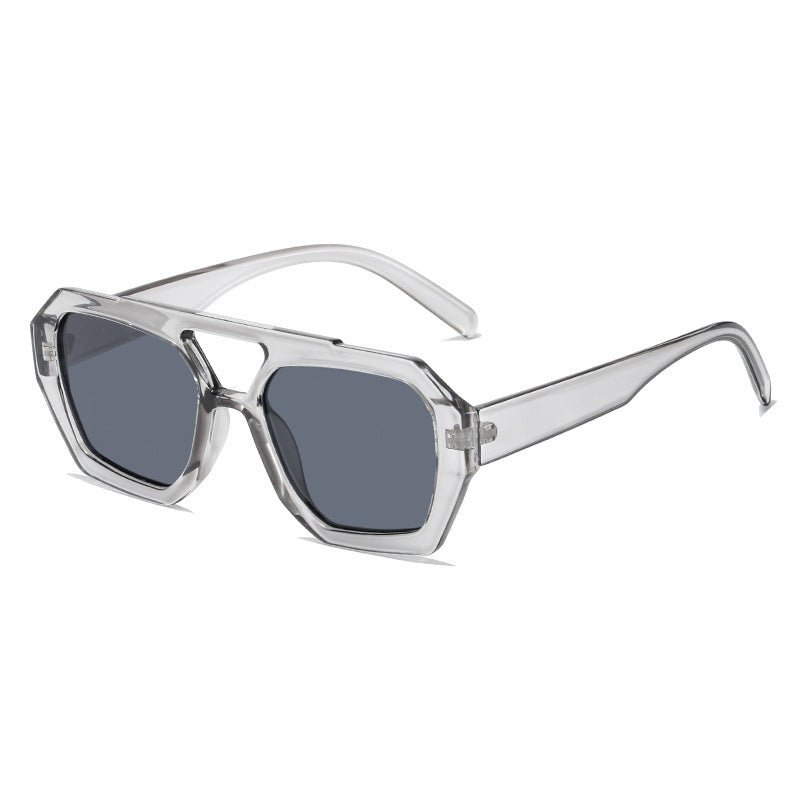 Men And Women Retro Personality Square Double Beam Sunglasses