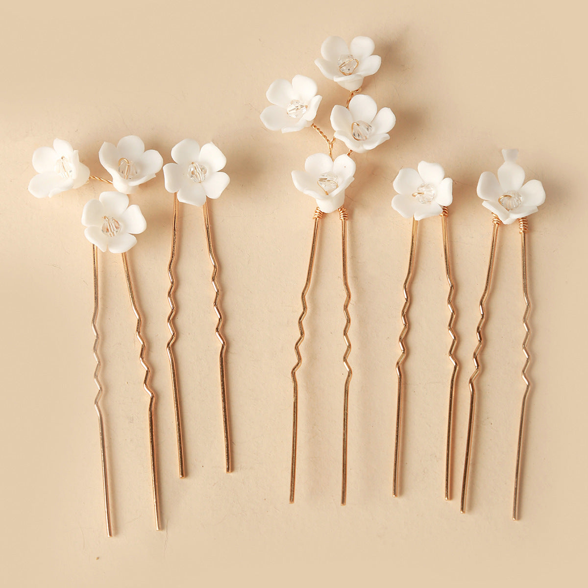 White Ceramic Flower Hair Accessories For Wedding Brides In Europe And America