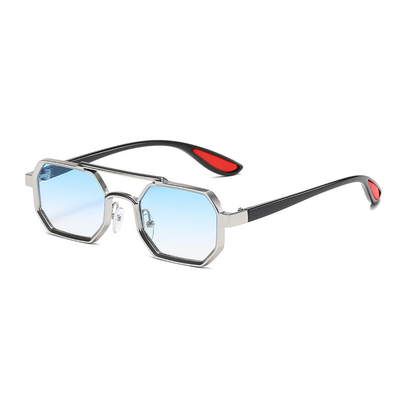 Fashion Metal Sunglasses Large Frame Sun-resistant Sunglasses