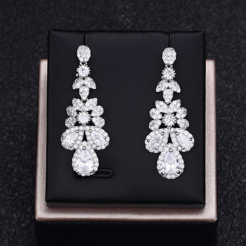 Wedding Accessories AAA Zircon Necklace Earring Ring Bracelet Set