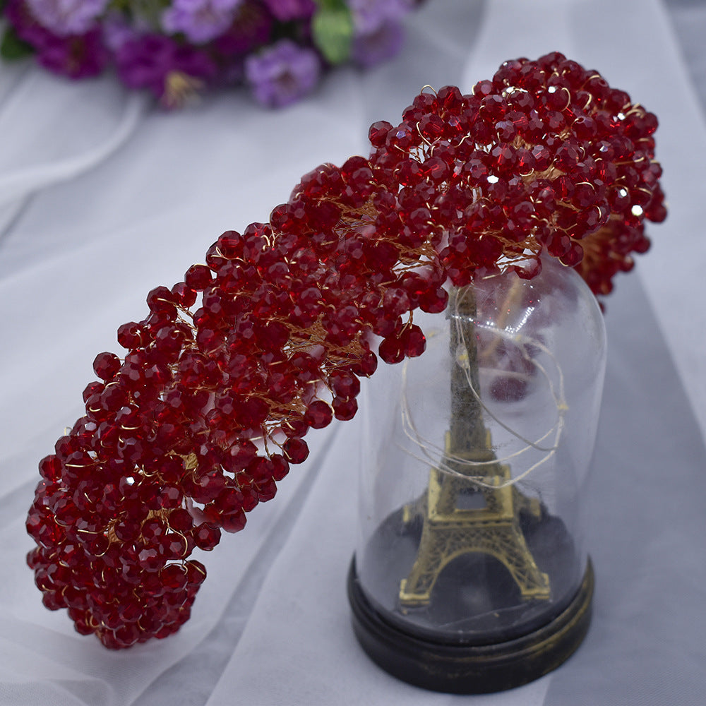 Crystal Beaded Long Hairband Wedding Party Styling Accessories