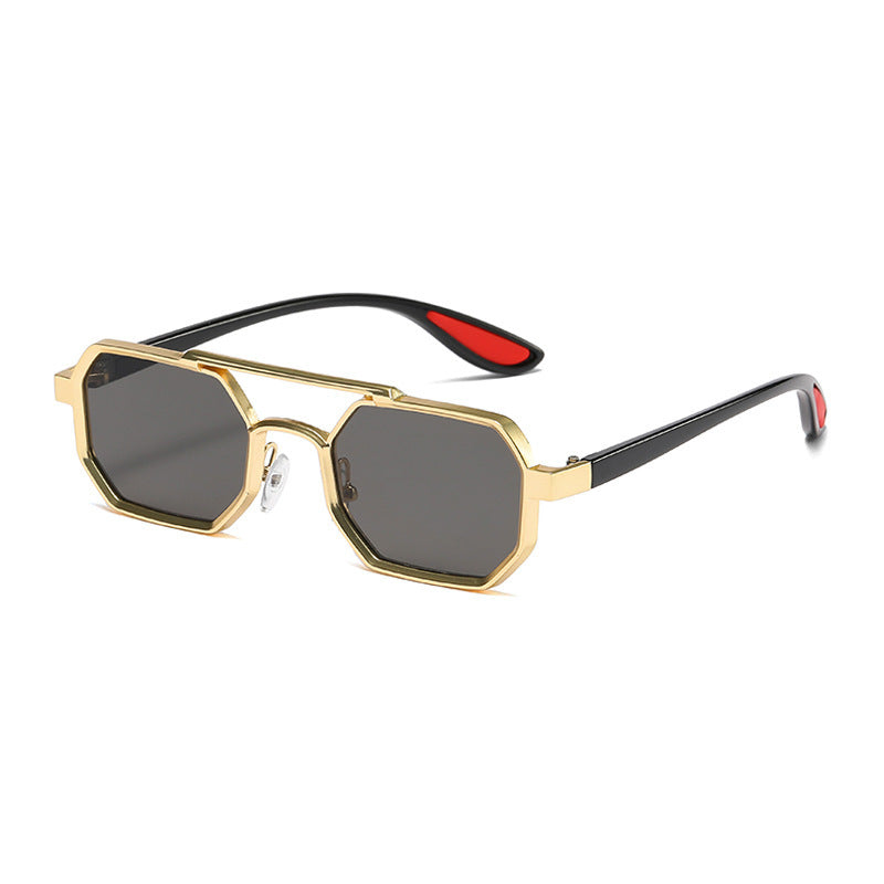 Fashion Metal Sunglasses Large Frame Sun-resistant Sunglasses