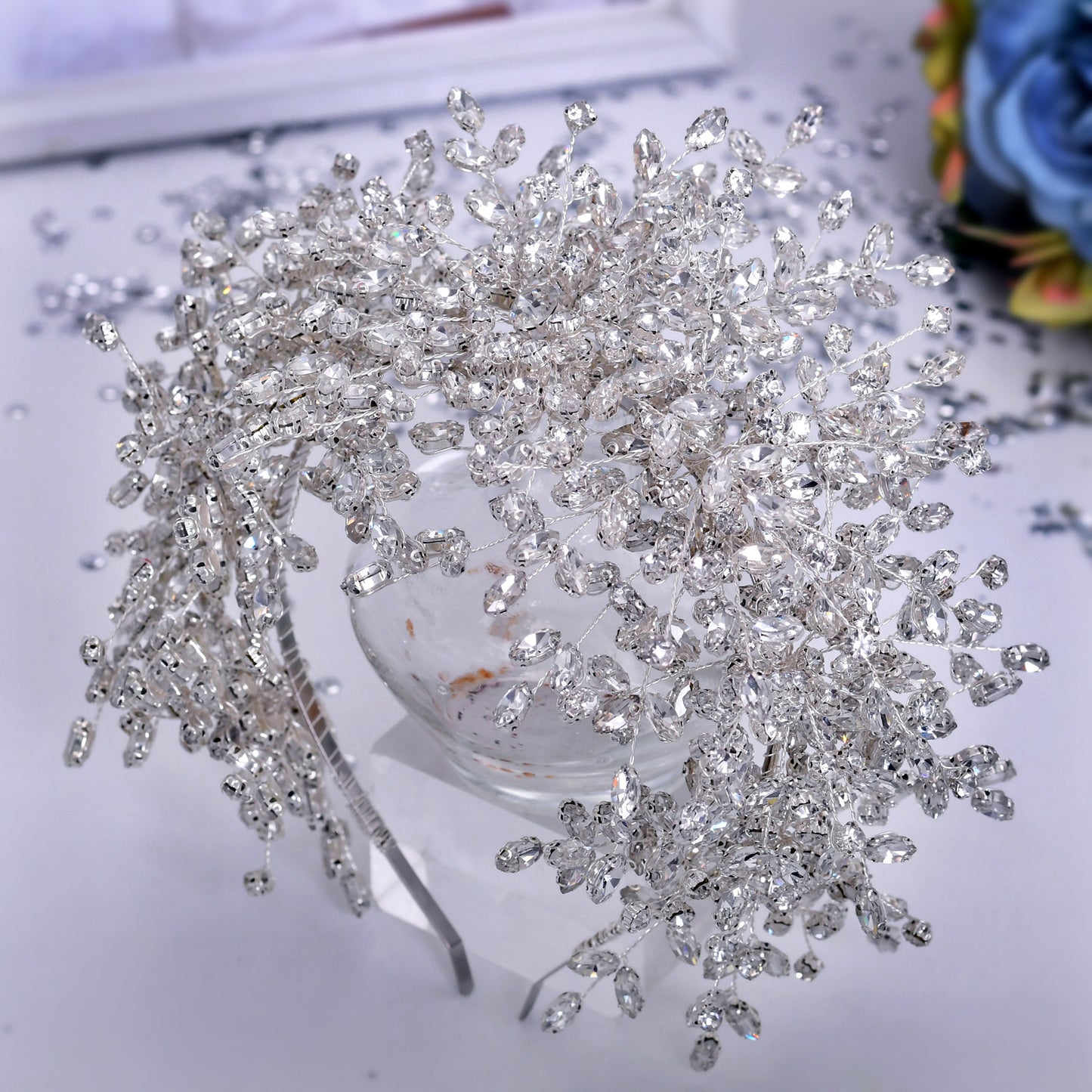 New Heavy Handmade Rhinestone Ice And Snow Queen Wedding Crown