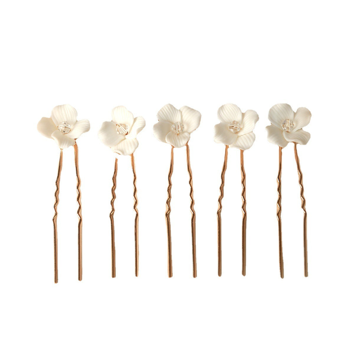 White Ceramic Flower Hair Accessories For Wedding Brides In Europe And America